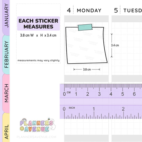 Post Note Washi Planner Stickers