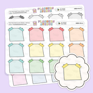 Post Note Washi Corner Planner Stickers