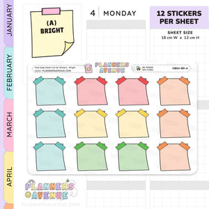 Post Note Washi Corner Planner Stickers