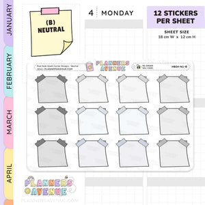 Post Note Washi Corner Planner Stickers