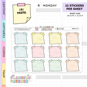 Post Note Washi Corner Planner Stickers