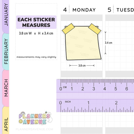 Post Note Washi Corner Planner Stickers