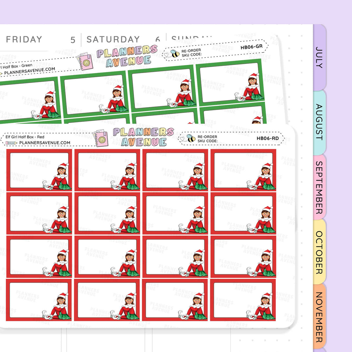Christmas Elf Half Box Stickers