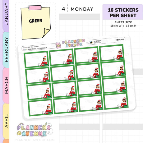 Christmas Elf Half Box Stickers
