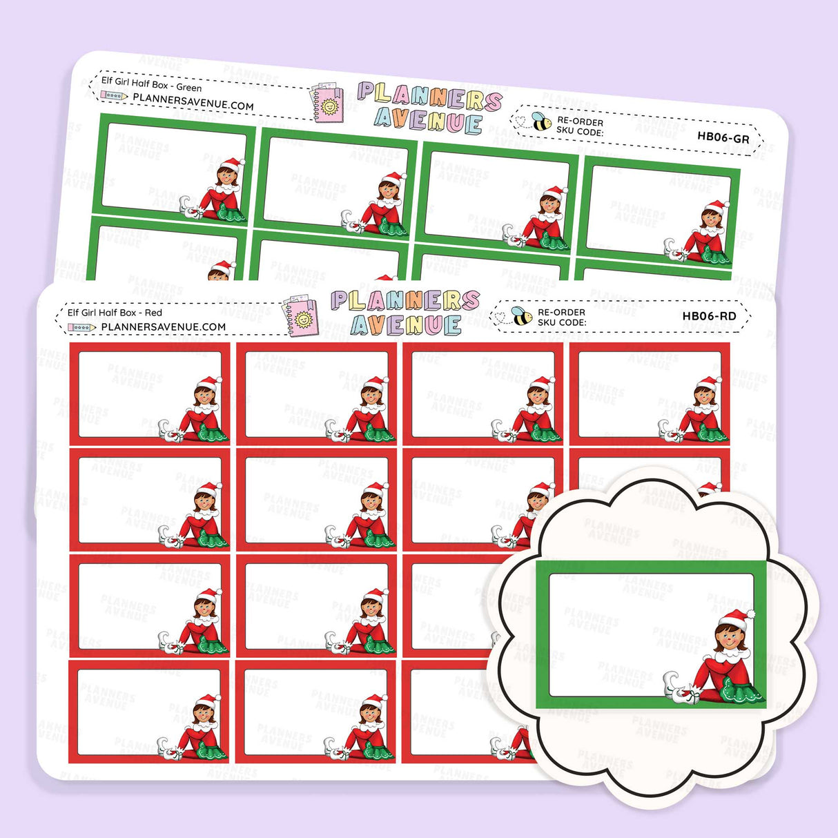 Christmas Elf Half Box Stickers