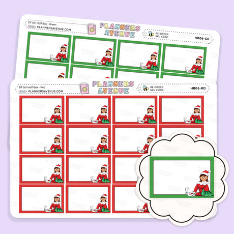 Christmas Elf Half Box Stickers