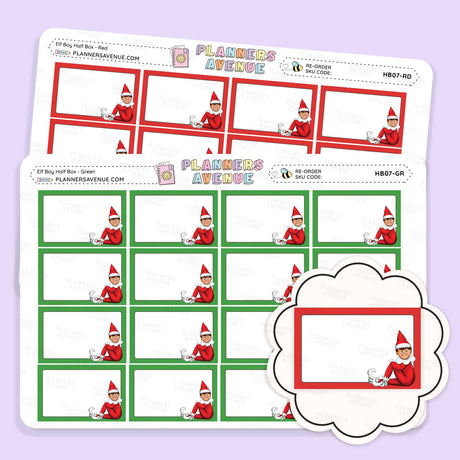 Christmas Elf Half Box Stickers
