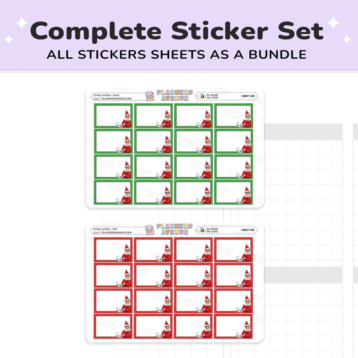 Christmas Elf Half Box Stickers