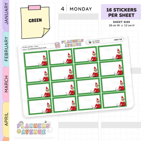 Christmas Elf Half Box Stickers