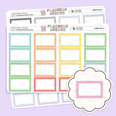 Half Box Planner Stickers