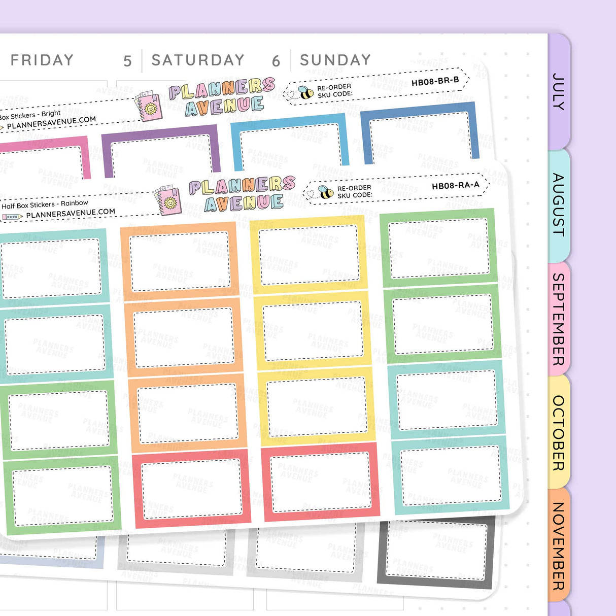Half Box Planner Stickers
