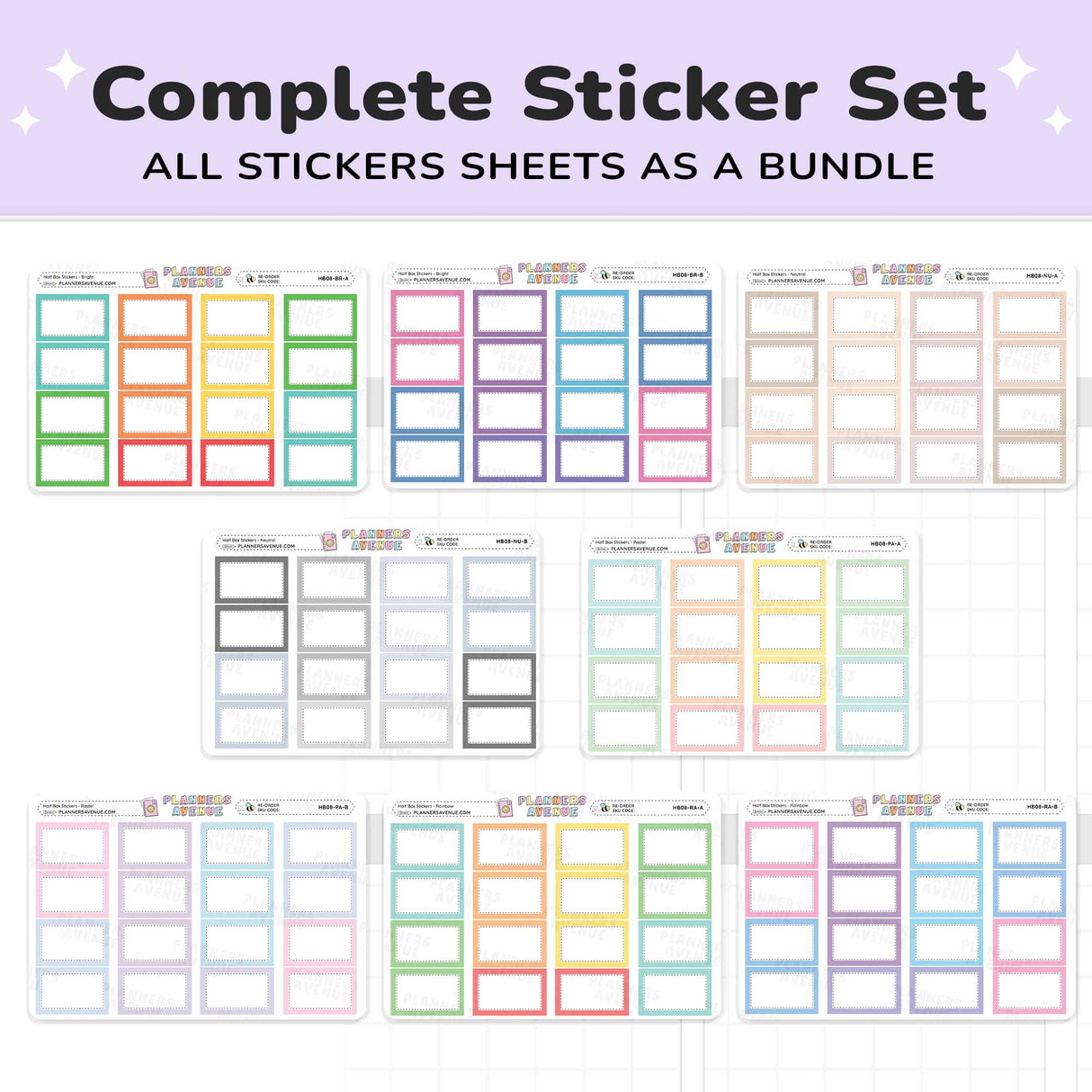 Half Box Planner Stickers