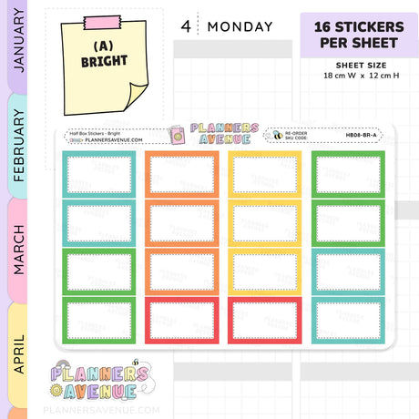 Half Box Planner Stickers