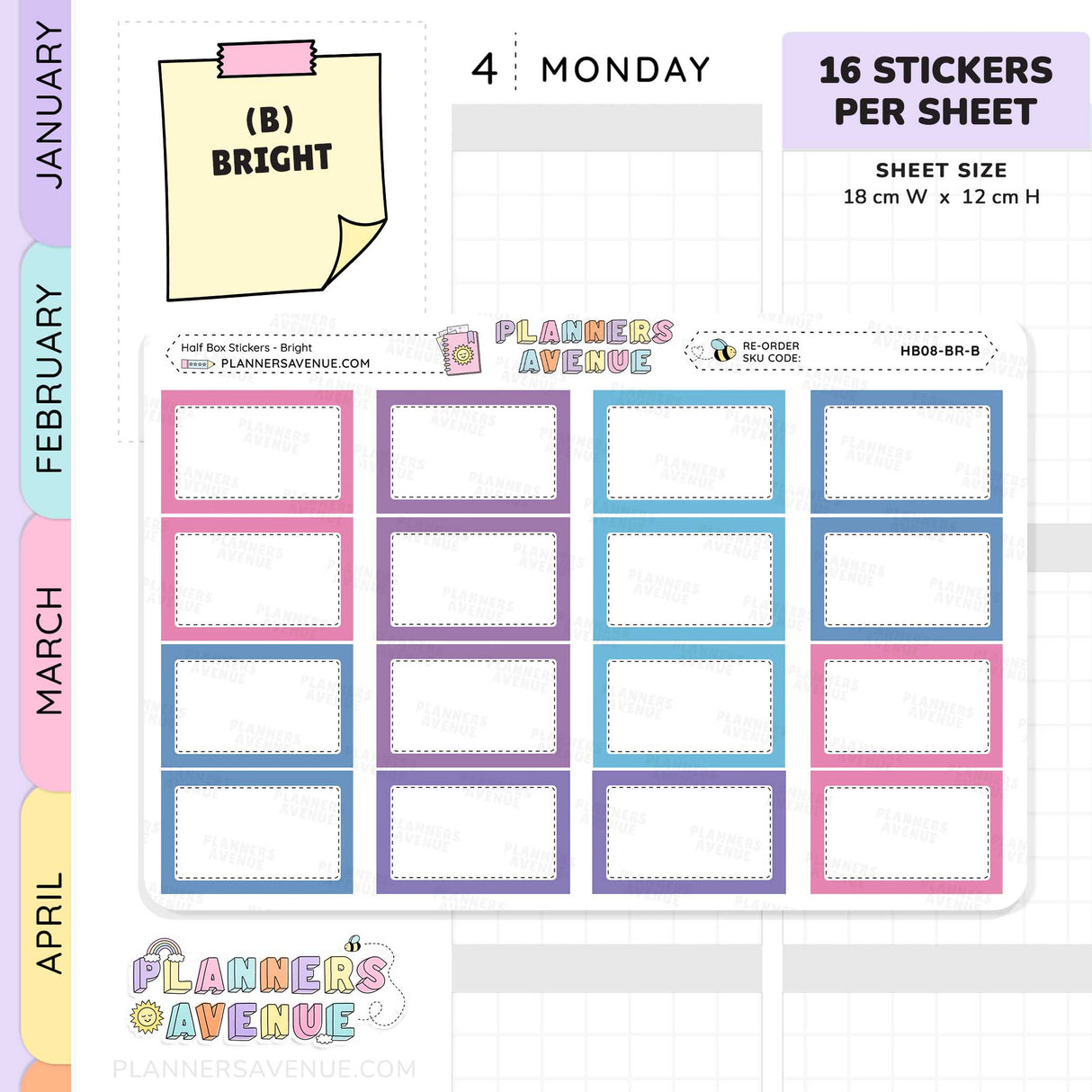 Half Box Planner Stickers