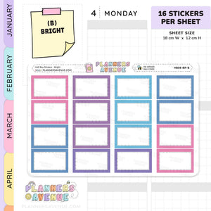 Half Box Planner Stickers