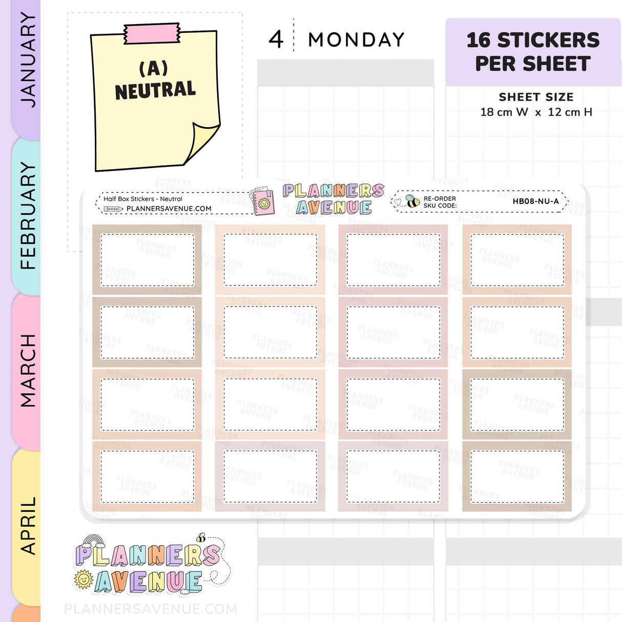 Half Box Planner Stickers