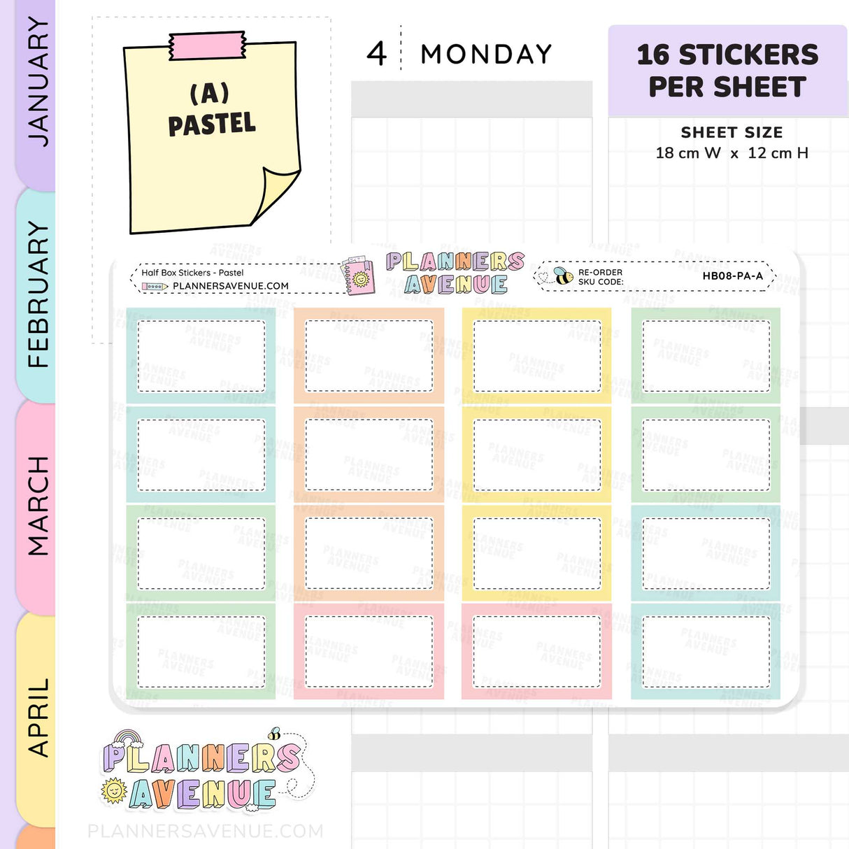 Half Box Planner Stickers