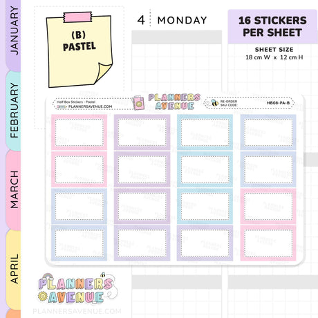 Half Box Planner Stickers