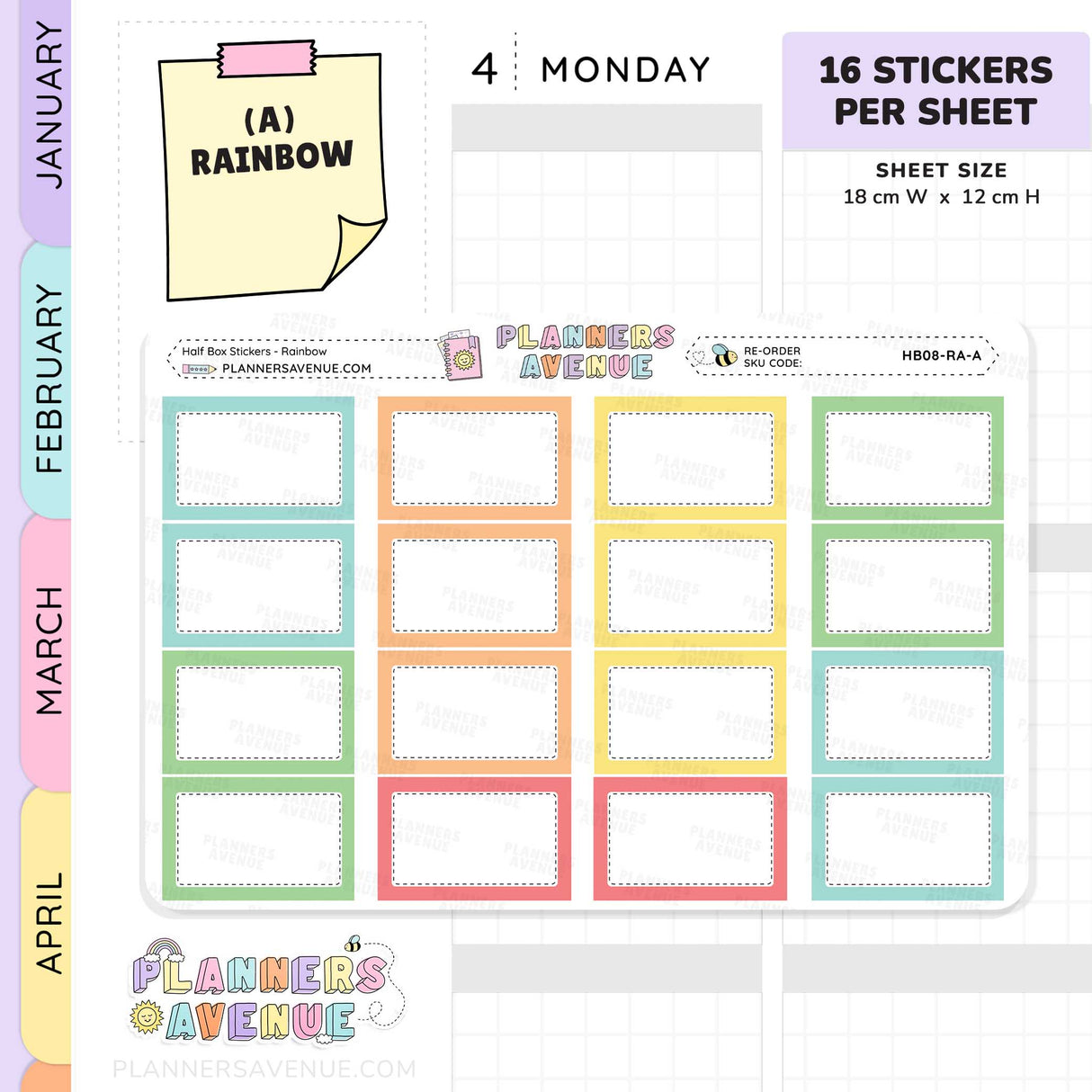Half Box Planner Stickers