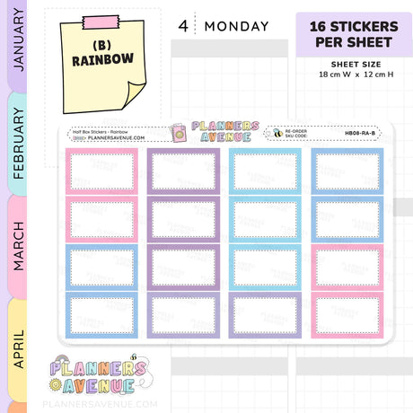 Half Box Planner Stickers