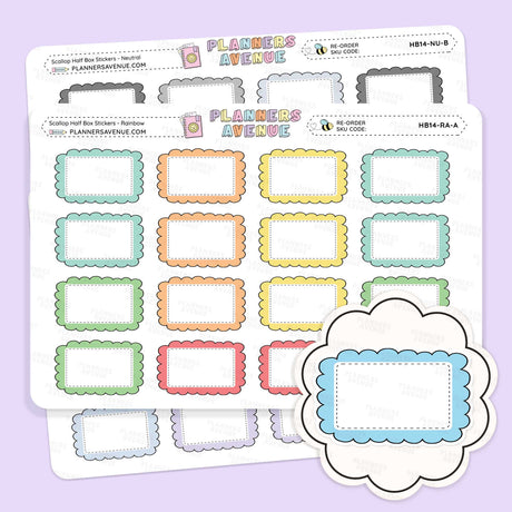 Scallop Half Box Planners Stickers