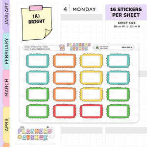 Scallop Half Box Planners Stickers