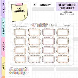 Scallop Half Box Planners Stickers