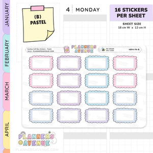 Scallop Half Box Planners Stickers