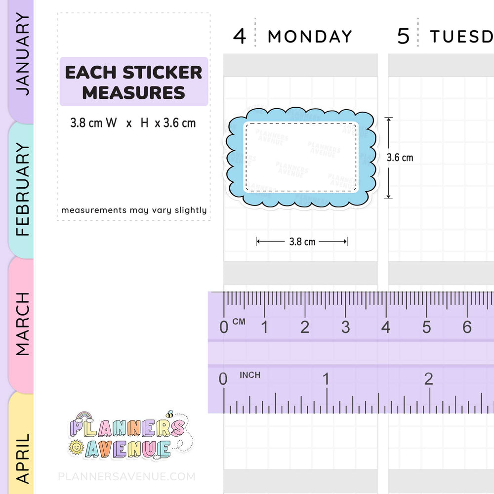 Scallop Half Box Planners Stickers
