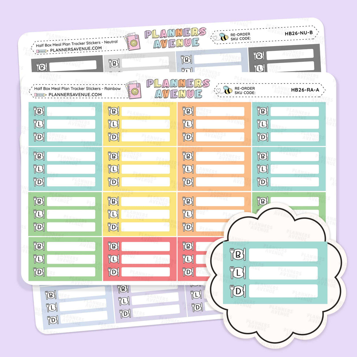 Meal Plan Tracker Stickers