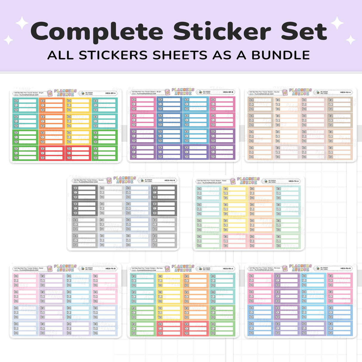 Meal Plan Tracker Stickers