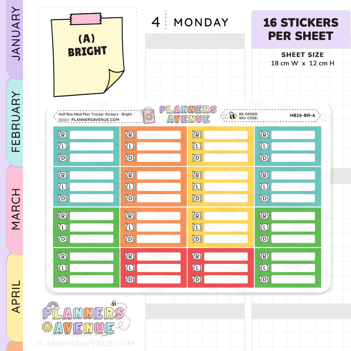 Meal Plan Tracker Stickers