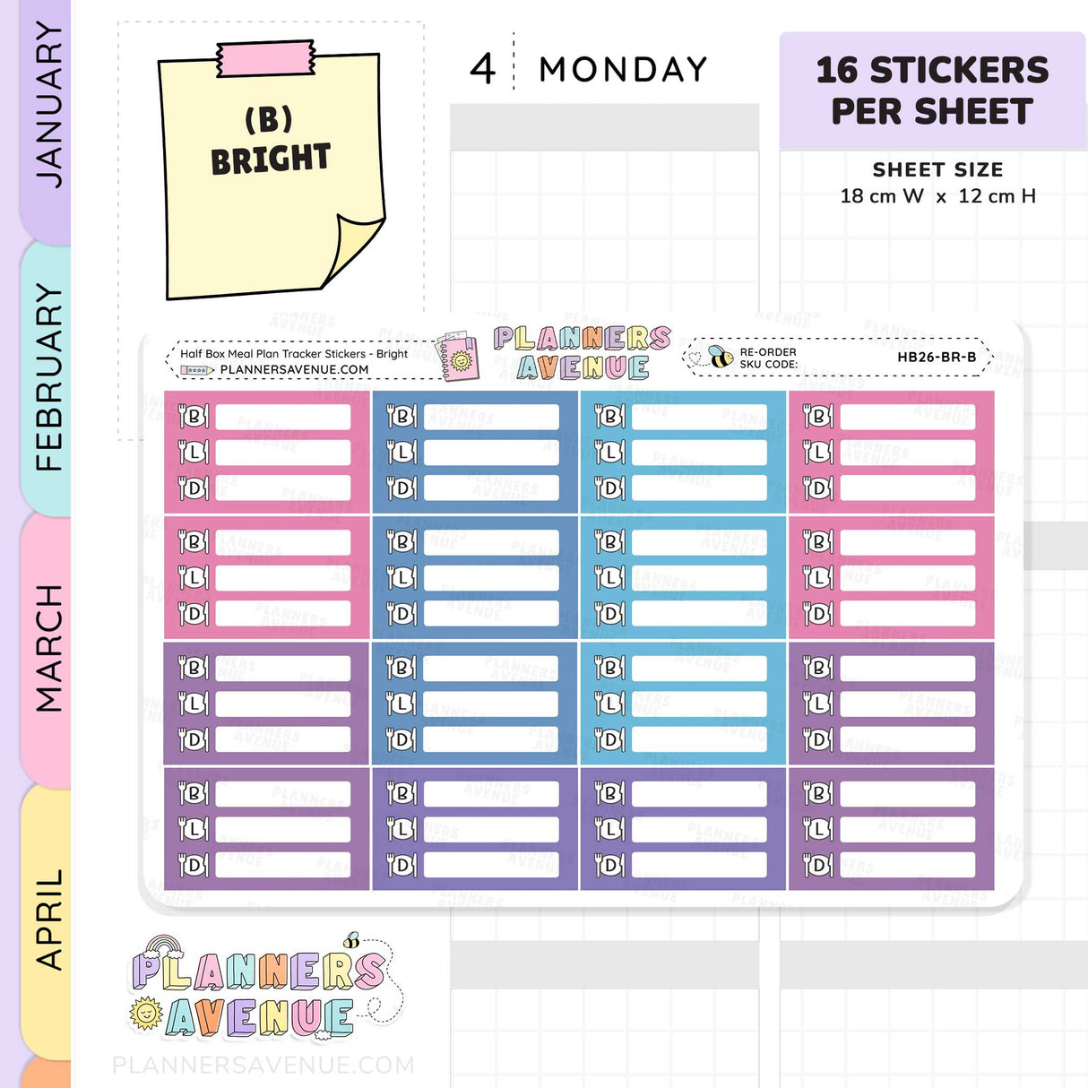 Meal Plan Tracker Stickers