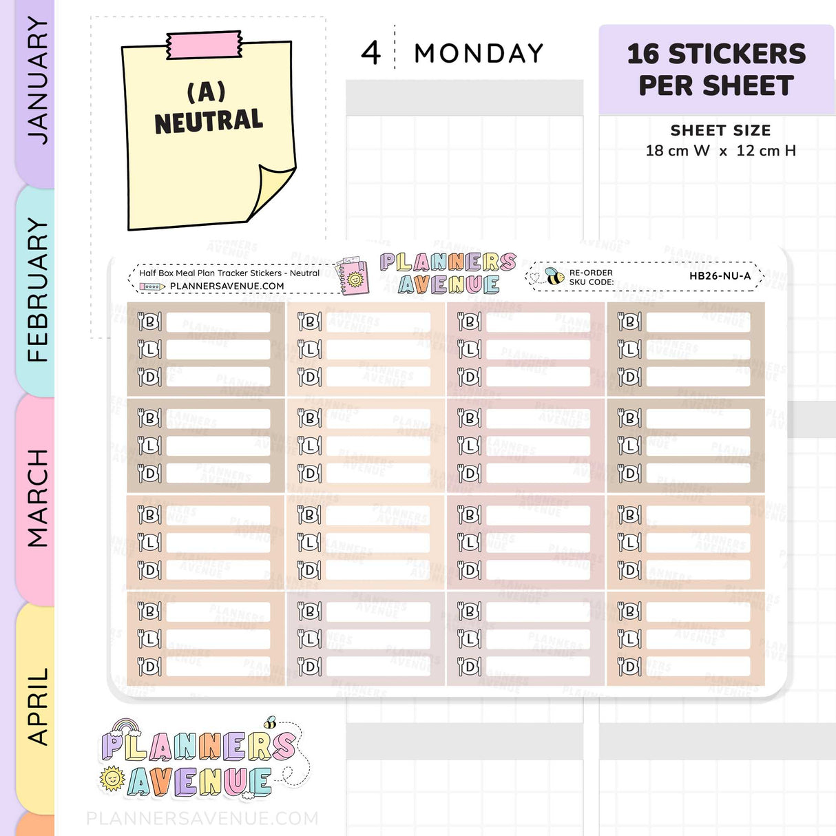 Meal Plan Tracker Stickers