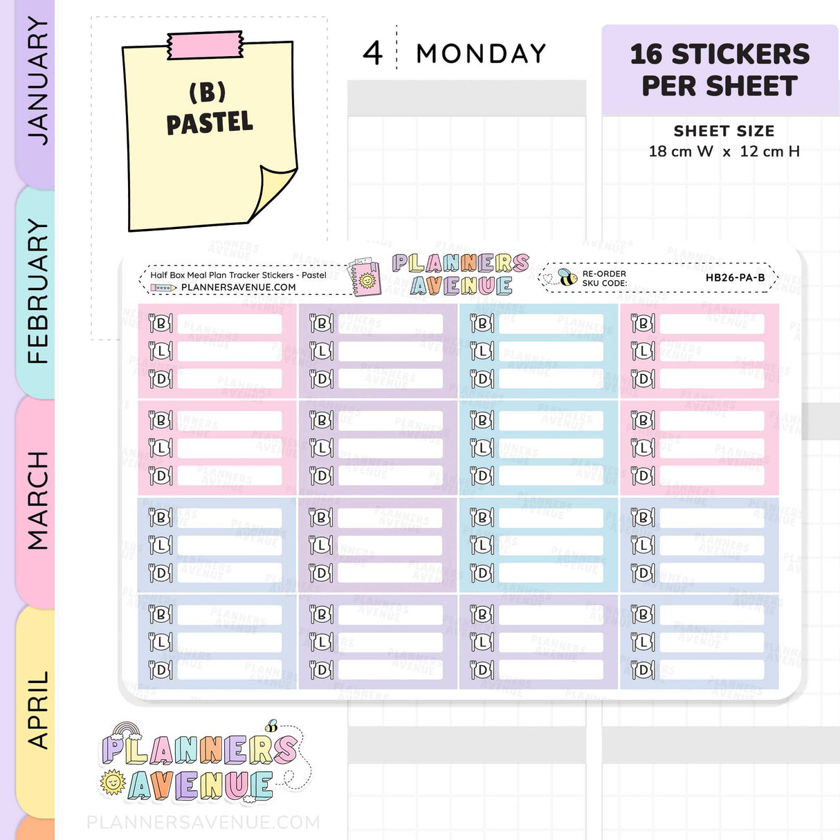 Meal Plan Tracker Stickers