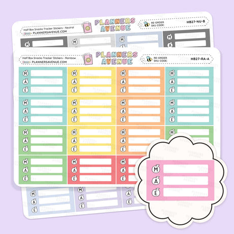 Snack Meal Plan Tracker Stickers