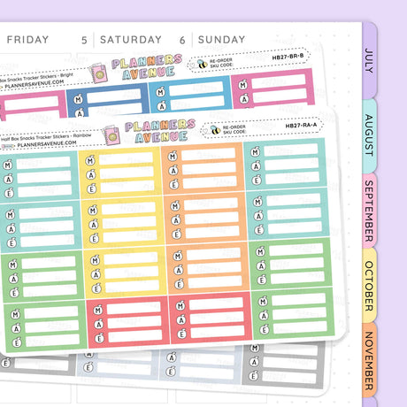 Snack Meal Plan Tracker Stickers