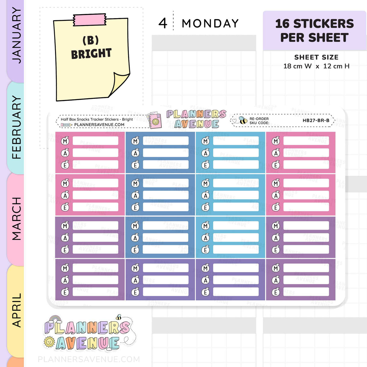 Snack Meal Plan Tracker Stickers