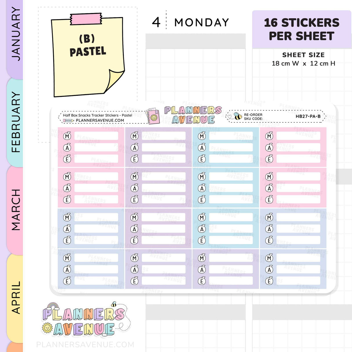 Snack Meal Plan Tracker Stickers