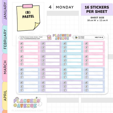 Snack Meal Plan Tracker Stickers
