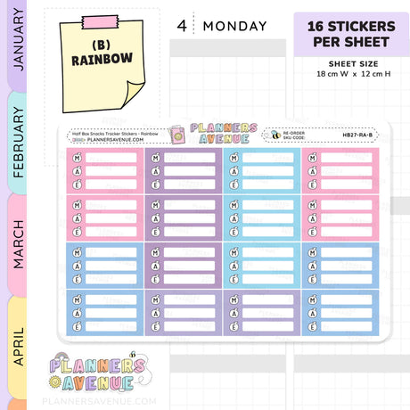 Snack Meal Plan Tracker Stickers