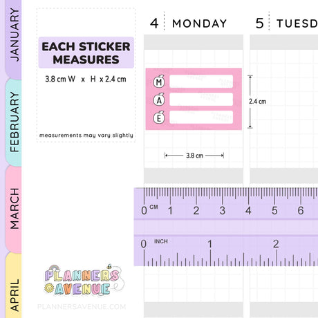 Snack Meal Plan Tracker Stickers