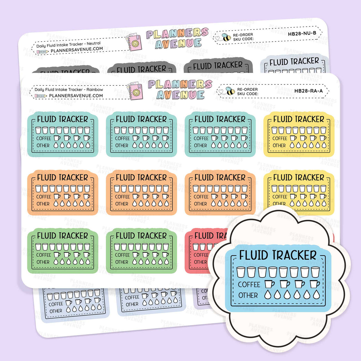 Hydration Intake Tracker Stickers