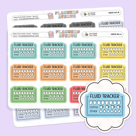 Hydration Intake Tracker Stickers