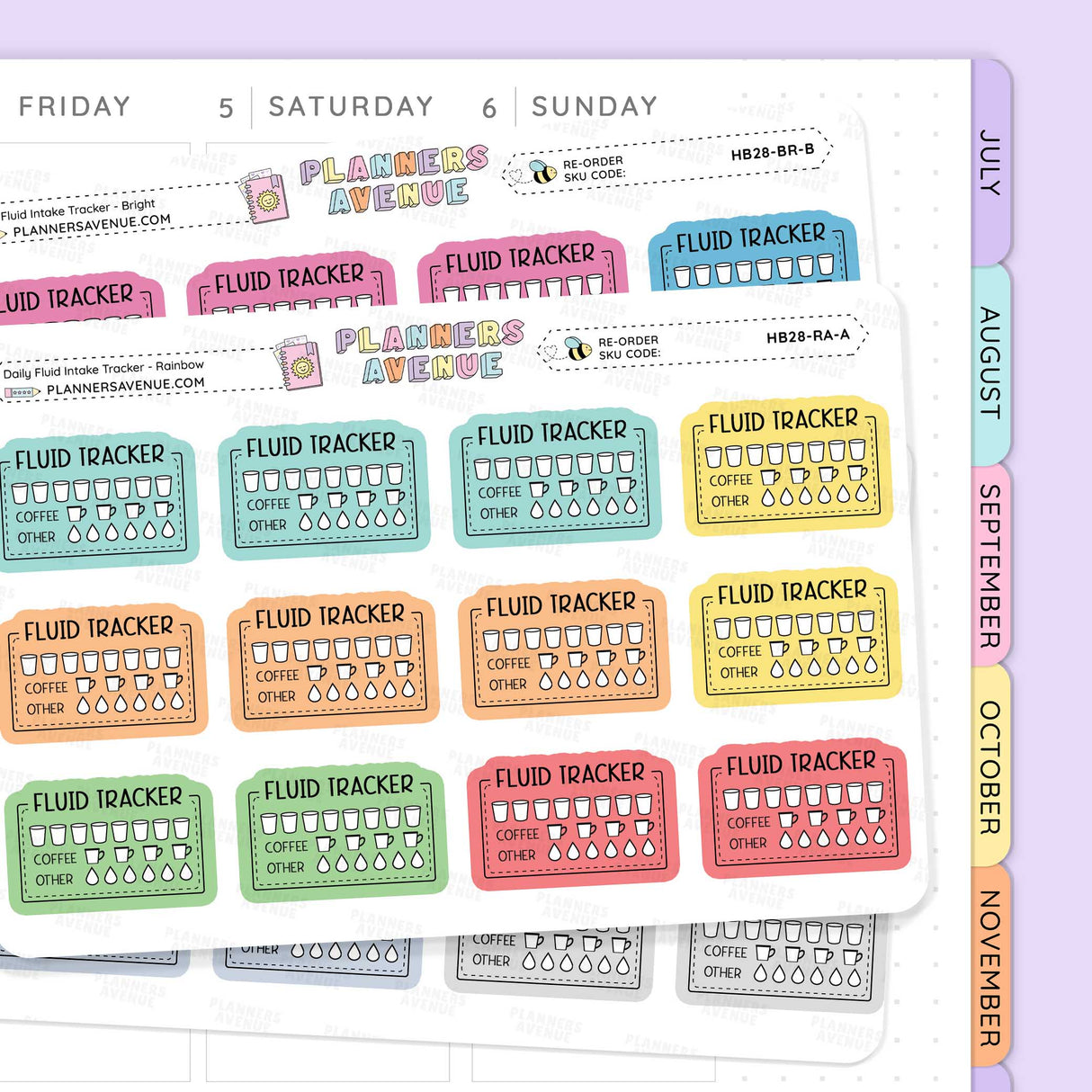 Hydration Intake Tracker Stickers