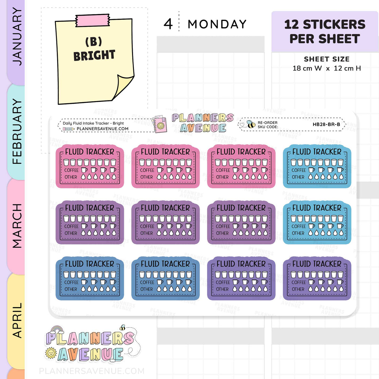 Hydration Intake Tracker Stickers