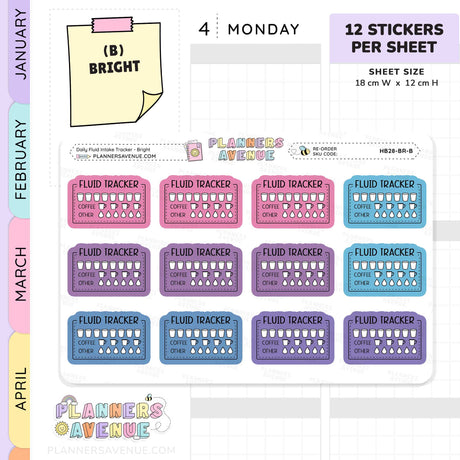 Hydration Intake Tracker Stickers