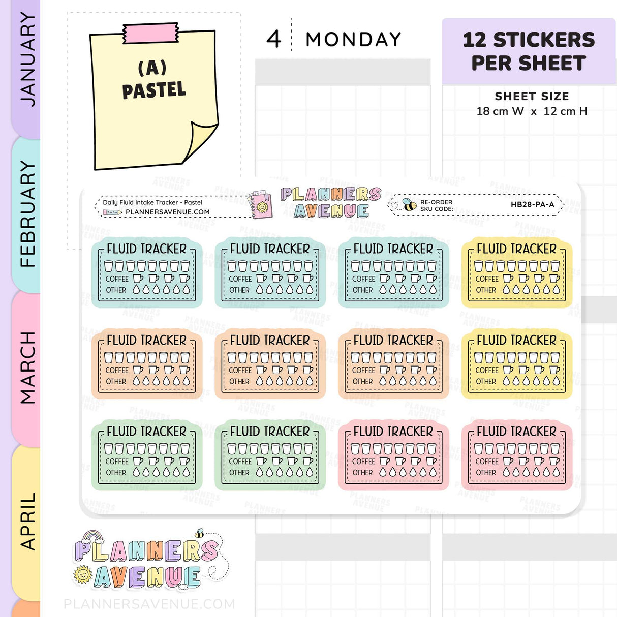 Hydration Intake Tracker Stickers