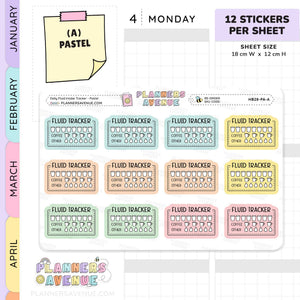 Hydration Intake Tracker Stickers