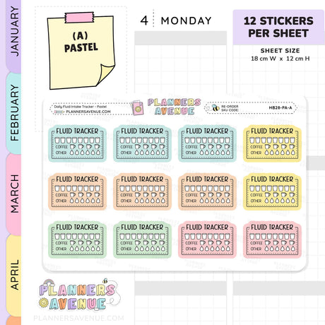 Hydration Intake Tracker Stickers